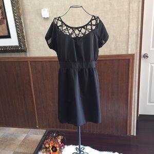 Silence + Noise Cage Cutout Black Dress Sz L